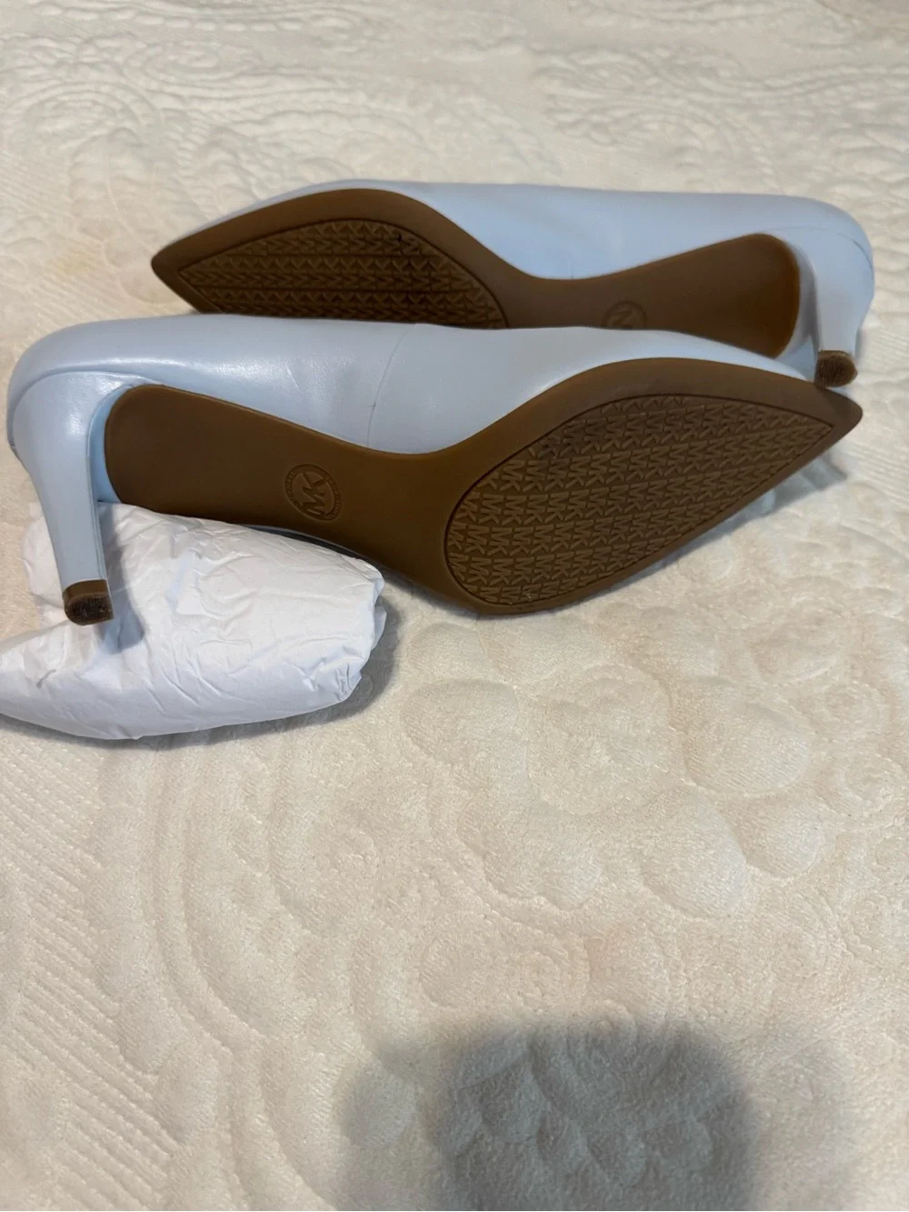 Michael Kors Pale Blue Pointed Toe Leather Pumps